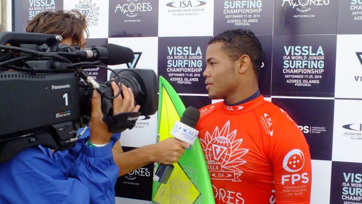 Weslley Dantas, VISSLA ISA World Junior Surfing Championship 2016, Açores, Portugal. Foto: Patrick Toledo.