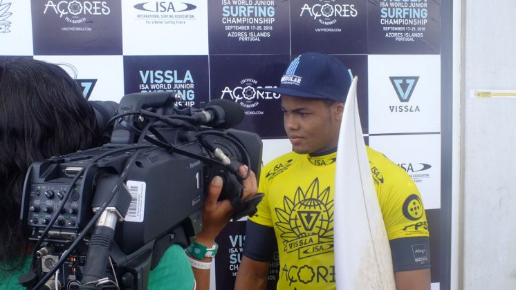 Weslley Dantas, VISSLA ISA World Junior Surfing Championship 2016, Açores, Portugal. Foto: Patrick Toledo.