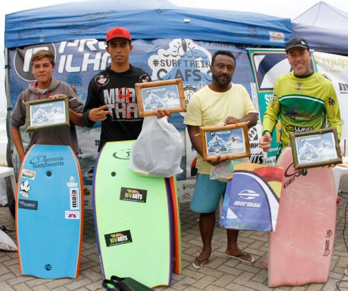 Pódio Bodyboard terceira etapa do Surf Treino AFS, Prainha, São Francisco do Sul (SC). Foto: Basílio Ruy.