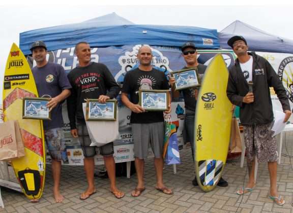 Pódio Master terceira etapa do Surf Treino AFS, Prainha, São Francisco do Sul (SC). Foto: Basílio Ruy.