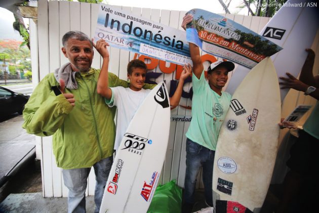 Renato Bastos, Daniel Templar, Guilherme Lopes terceira etapa do Circuito ASN, Itacoatiara (RJ). Foto: Dunbar.