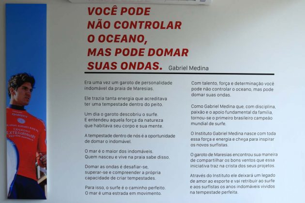 Gabriel Medina inaugura o seu Instituto para formar novos valores do surfe. Foto: Aleko Stergiou.