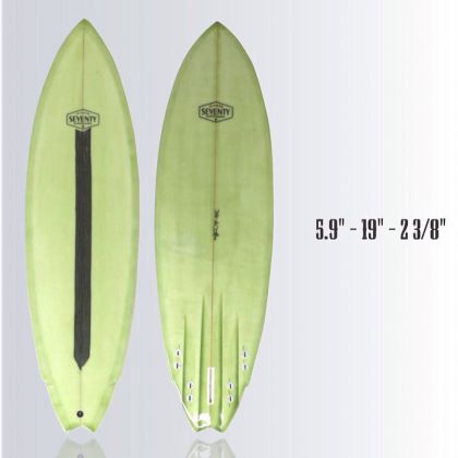 Seventy Surfboards aposta na fabricação de modelos retrôs. Foto: Divulgação.