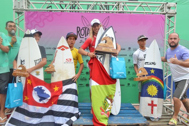 Pódio Sub 14, CBSurf Tour 2017, Maracaípe, Ipojuca (PE). Foto: Inailson Gomes.