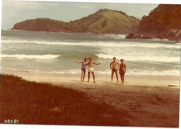 Laranjeiras, 1981: Bruno Alves, Tucano, Renato Zimermann e Marcelo Diniz, Trindade (RJ). Foto: Daniel Paglioli.
