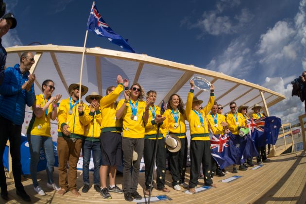 Equipe australiana, ISA SUP e Paddleboard 2017, Vorupør, Dinamarca. Foto: ISA / Sean Evans .