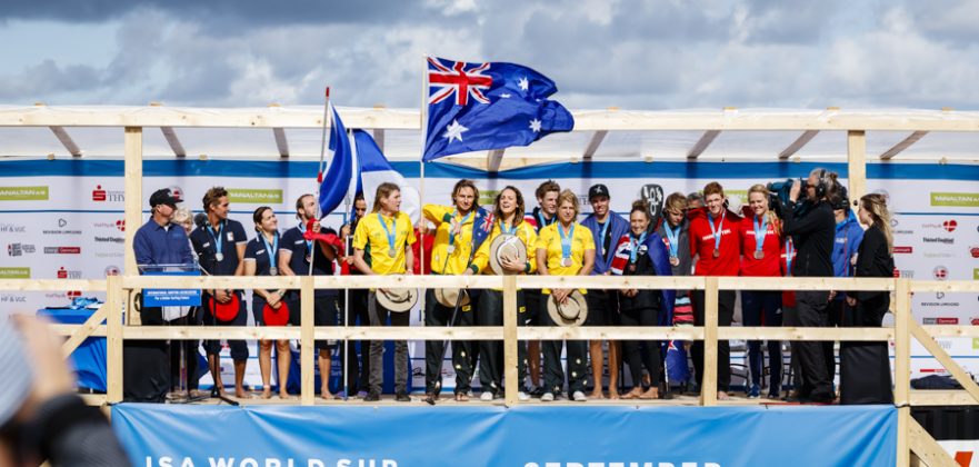 Equipe australiana, ISA SUP e Paddleboard 2017, Vorupør, Dinamarca. Foto: ISA / Reed.