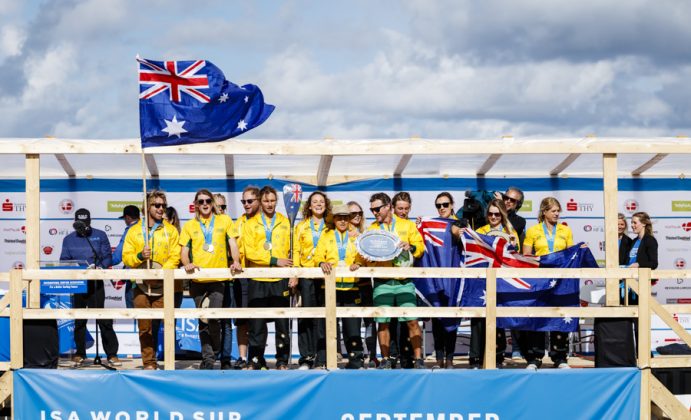 Equipe australiana, ISA SUP e Paddleboard 2017, Vorupør, Dinamarca. Foto: ISA / Reed.