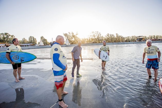 Shaun Tomson, Ian Cairns, Kelly Slater, Mark Richards e Randy Rarick, Future Classic 2017, Surf Ranch, Califórnia (EUA). Foto: WSL / Morris.