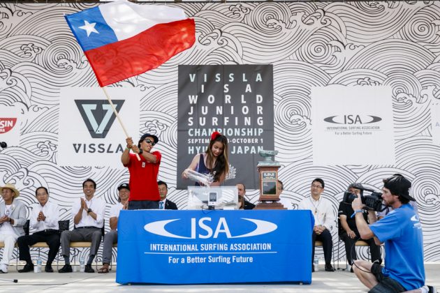 Cerimônia de abertura do Vissla ISA World Junior 2017, Okuragahama Beach, Hyuga, Japão. Foto: ISA / Reed.