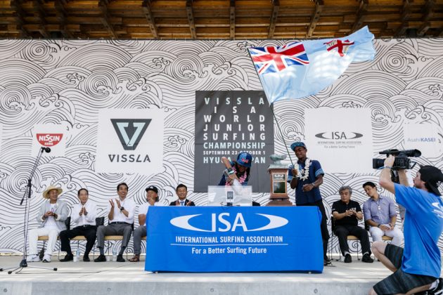 Cerimônia de abertura do Vissla ISA World Junior 2017, Okuragahama Beach, Hyuga, Japão. Foto: ISA / Reed.