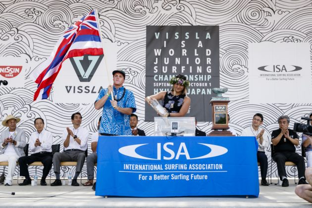 Cerimônia de abertura do Vissla ISA World Junior 2017, Okuragahama Beach, Hyuga, Japão. Foto: ISA / Reed.