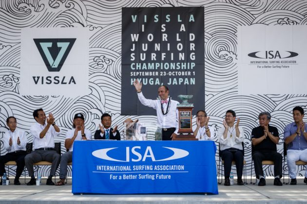 Cerimônia de abertura do Vissla ISA World Junior 2017, Okuragahama Beach, Hyuga, Japão. Foto: ISA / Reed.