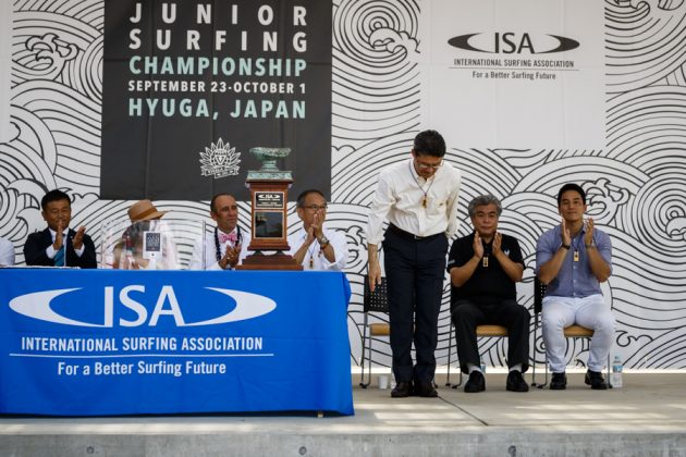 Cerimônia de abertura do Vissla ISA World Junior 2017, Okuragahama Beach, Hyuga, Japão. Foto: ISA / Reed.