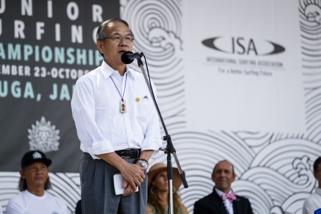 Cerimônia de abertura do Vissla ISA World Junior 2017, Okuragahama Beach, Hyuga, Japão. Foto: ISA / Reed.