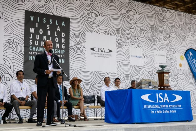 Cerimônia de abertura do Vissla ISA World Junior 2017, Okuragahama Beach, Hyuga, Japão. Foto: ISA / Reed.