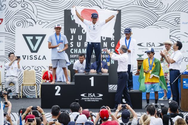 Finalistas da Masculino Sub 16, Vissla ISA World Junior 2017, Hyuga, Japão. Foto: ISA / Reed.