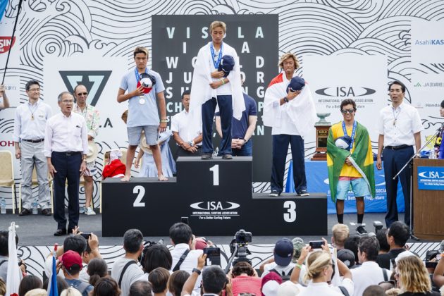 Finalistas da Masculino Sub 16, Vissla ISA World Junior 2017, Hyuga, Japão. Foto: ISA / Reed.