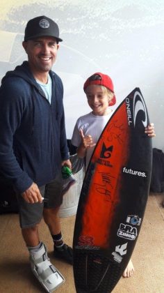 Kelly Slater e Ryan Coelho, Trestles, Califórnia (EUA). Foto: Alessandro Coelho.