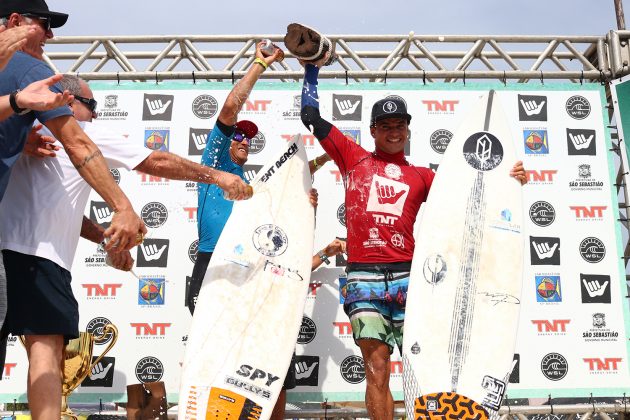 Pódio, Hang Loose São Sebastião Pro 2017, Maresias, São Sebastião (SP). Foto: © WSL / Smorigo.