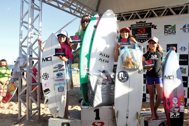 Pódio Feminino Infantil, Silverbay Garopabense 2017, praia da Silveira (SC). Foto: Basilio Ruy/Prime.Press07.