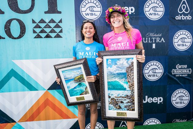 Stephanie Gilmore e Malia Manuel, Maui Women's Pro 2017, Honolua Bay, Havaí. Foto: WSL / Poullenot.